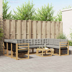 Conjunto de sofás de exterior 10 pcs Blanco y Gris Claro
