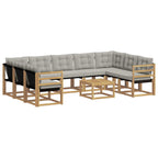 Conjunto de sofás de exterior 10 pcs Blanco y Gris Claro