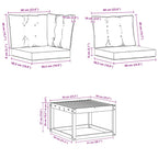 Conjunto de sofás de exterior 11 pcs Blanco y Gris Claro