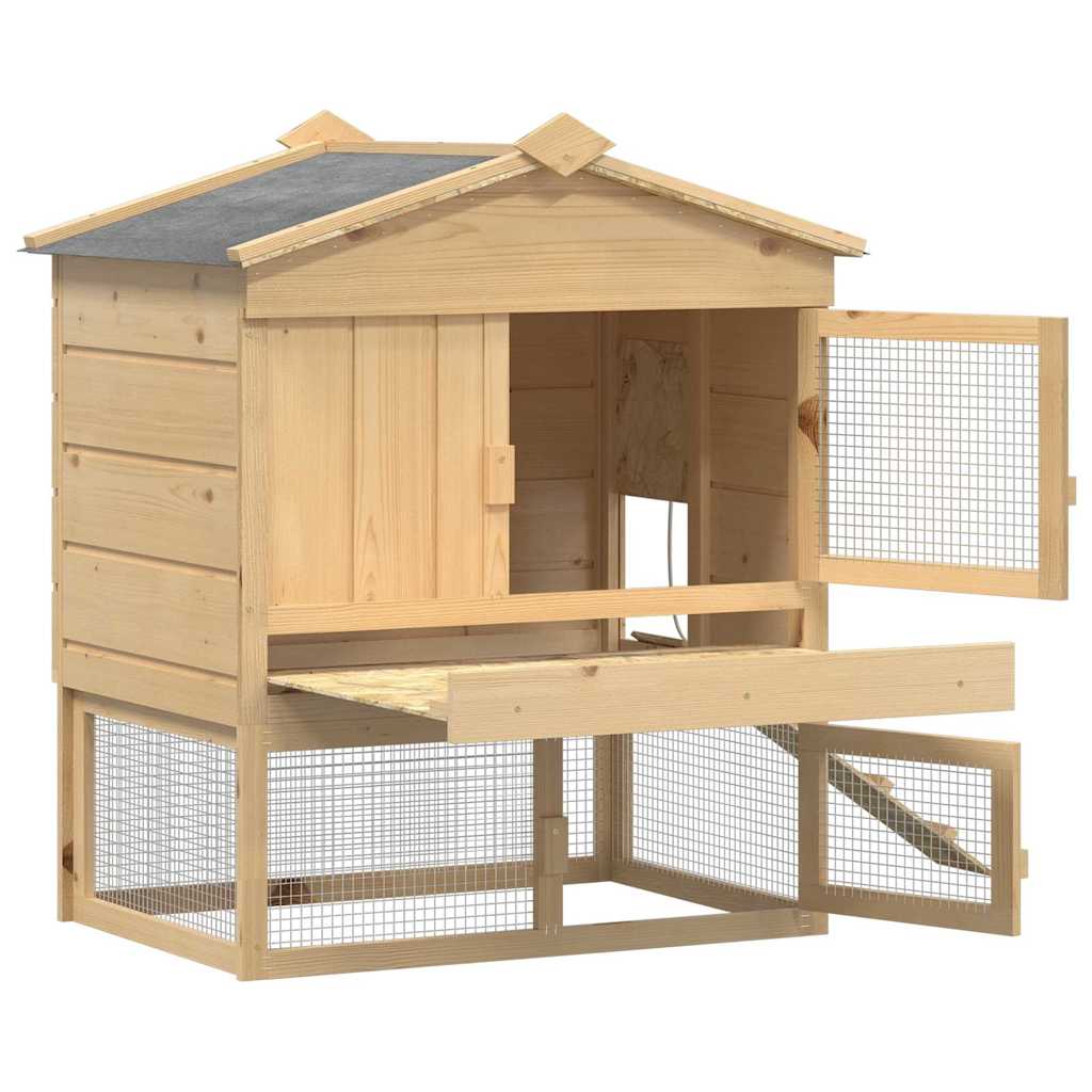 Gallinero Marrón 75 x 60 x 89 cm Madera de pino macizo