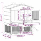 Gallinero Marrón 75 x 60 x 89 cm Madera de pino macizo