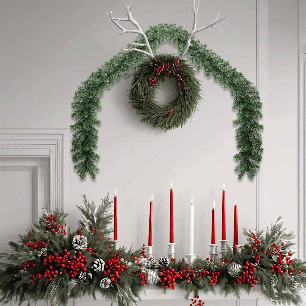 Guirnalda de Navidad 2 pcs Verde 20 m PVC