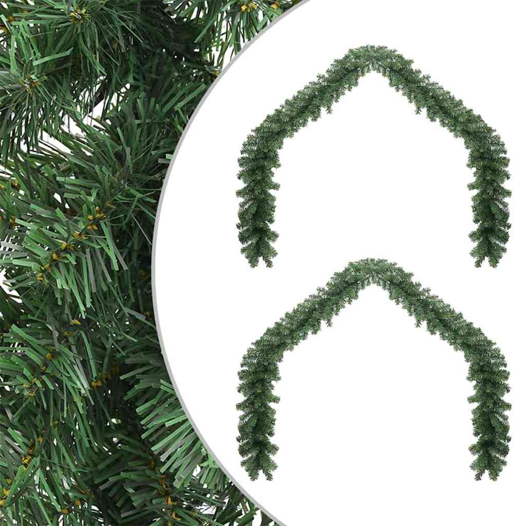 Guirnalda de Navidad 2 pcs Verde 20 m PVC
