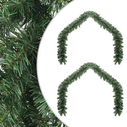 Guirnalda de Navidad 2 pcs Verde 20 m PVC