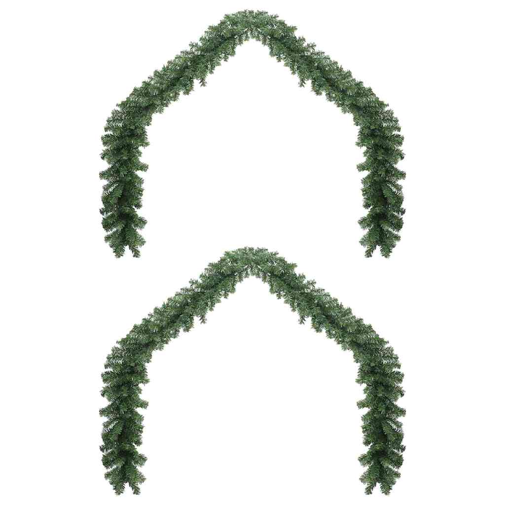 Guirnalda de Navidad 2 pcs Verde 20 m PVC