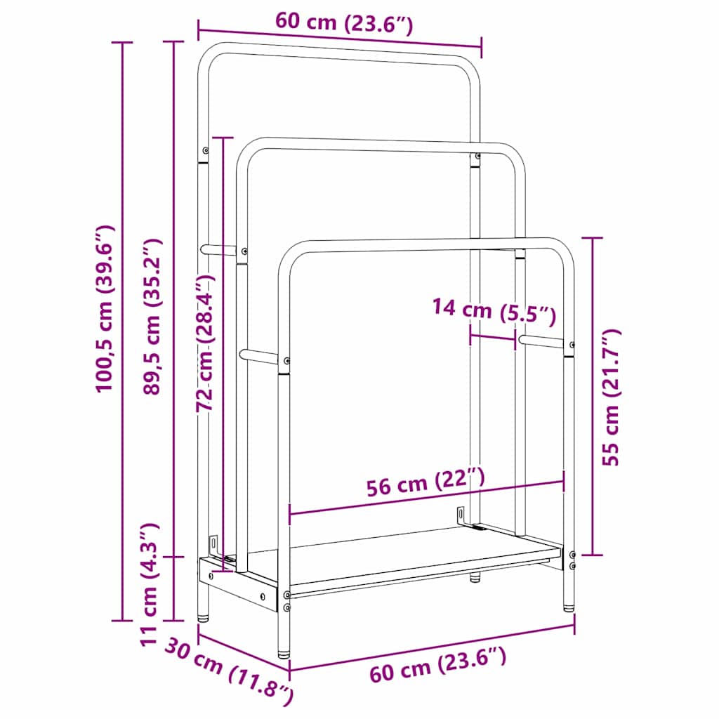 Perchero Madera vieja 60 x 30 x 100,5 cm Madera de ingeniería