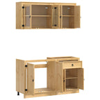 Armario con estante SKI 4 pcs Marrón Miel Madera de pino macizo
