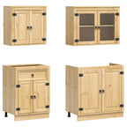 Armario con estante SKI 4 pcs Marrón Miel Madera de pino macizo