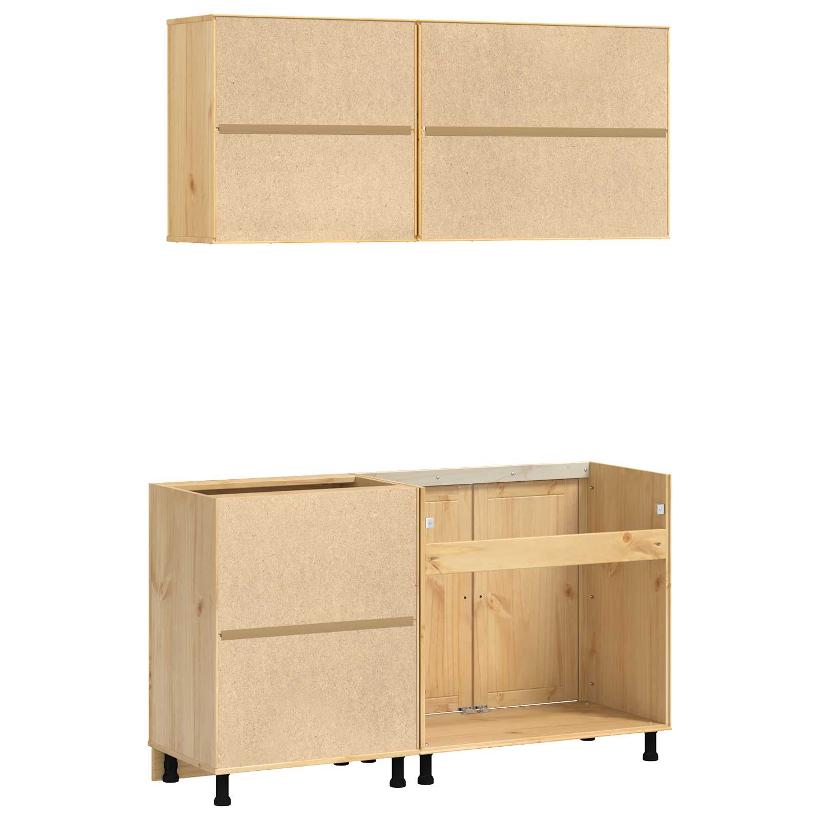 Armario con estante SKI 4 pcs Marrón Miel Madera de pino macizo
