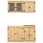 Armario con estante SKI 4 pcs Marrón Miel Madera de pino macizo