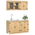Armario con estante SKI 4 pcs Marrón Miel Madera de pino macizo