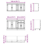 Armario con estante SKI 4 pcs Marrón Miel Madera de pino macizo