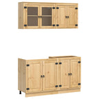 Armario con estante SKI 4 pcs Marrón Miel Madera de pino macizo