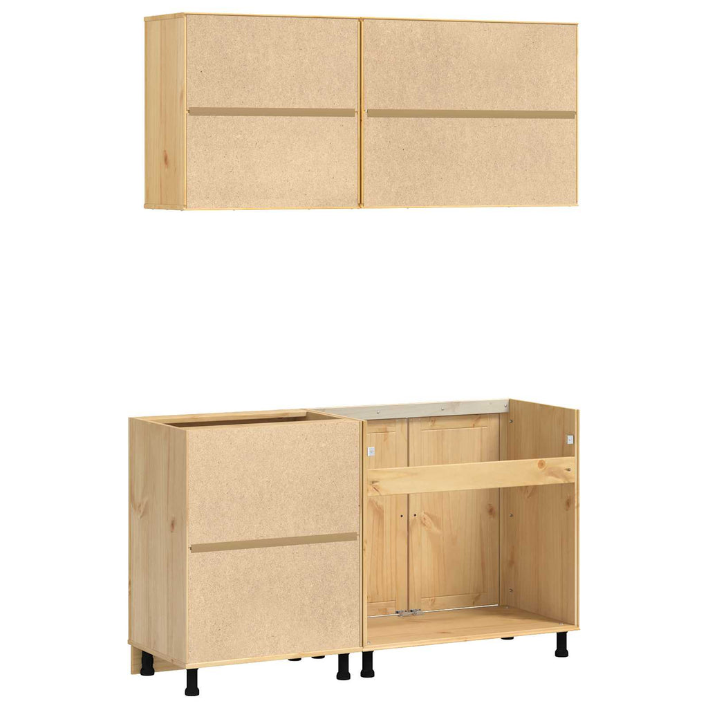 Armario con estante SKI 4 pcs Marrón Miel Madera de pino macizo