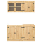 Armario con estante SKI 4 pcs Marrón Miel Madera de pino macizo