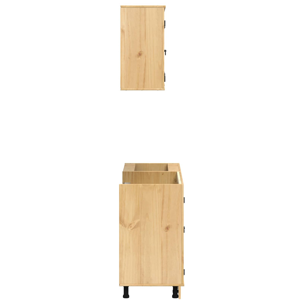 Armario con estante SKI 4 pcs Marrón Miel Madera de pino macizo