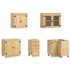 Armario con cajón SKI 10 pcs Marrón Miel Madera de pino macizo