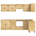 Armario con cajón SKI 10 pcs Marrón Miel Madera de pino macizo