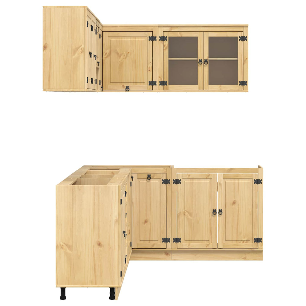 Armario con cajón SKI 10 pcs Marrón Miel Madera de pino macizo