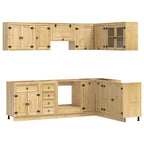 Armario con cajón SKI 10 pcs Marrón Miel Madera de pino macizo