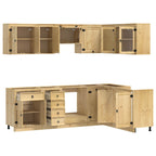 Armario con cajón SKI 10 pcs Marrón Miel Madera de pino macizo