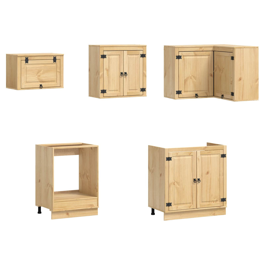 Armario con cajón SKI 10 pcs Marrón Miel Madera de pino macizo