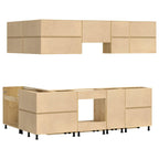 Armario con cajón SKI 10 pcs Marrón Miel Madera de pino macizo
