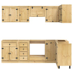 Armario con cajón SKI 10 pcs Marrón Miel Madera de pino macizo