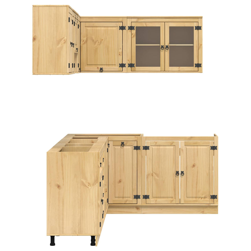 Armario con cajón SKI 10 pcs Marrón Miel Madera de pino macizo