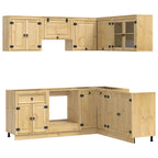 Armario con estante SKI 8 pcs Marrón Miel Madera de pino macizo