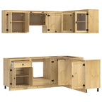 Armario con estante SKI 8 pcs Marrón Miel Madera de pino macizo