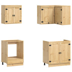 Armario con estante SKI 8 pcs Marrón Miel Madera de pino macizo