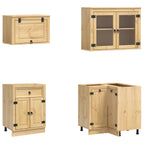 Armario con estante SKI 8 pcs Marrón Miel Madera de pino macizo