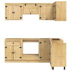 Armario con estante SKI 8 pcs Marrón Miel Madera de pino macizo