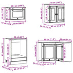Armario con estante SKI 8 pcs Marrón Miel Madera de pino macizo