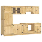 Armario con cajón SKI 9 pcs Marrón Miel Madera de pino macizo
