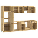 Armario con cajón SKI 9 pcs Marrón Miel Madera de pino macizo