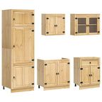 Armario con cajón SKI 9 pcs Marrón Miel Madera de pino macizo