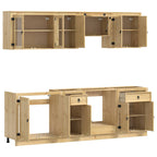 Armario con cajón SKI 8 pcs Marrón Miel Madera de pino macizo