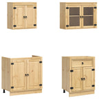 Armario con cajón SKI 8 pcs Marrón Miel Madera de pino macizo