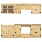 Armario con cajón SKI 8 pcs Marrón Miel Madera de pino macizo
