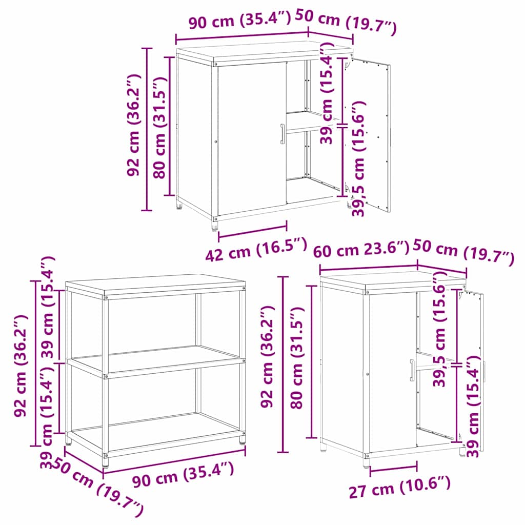 Juego de Almacenamiento de Cocina HATTEM 3 pcs