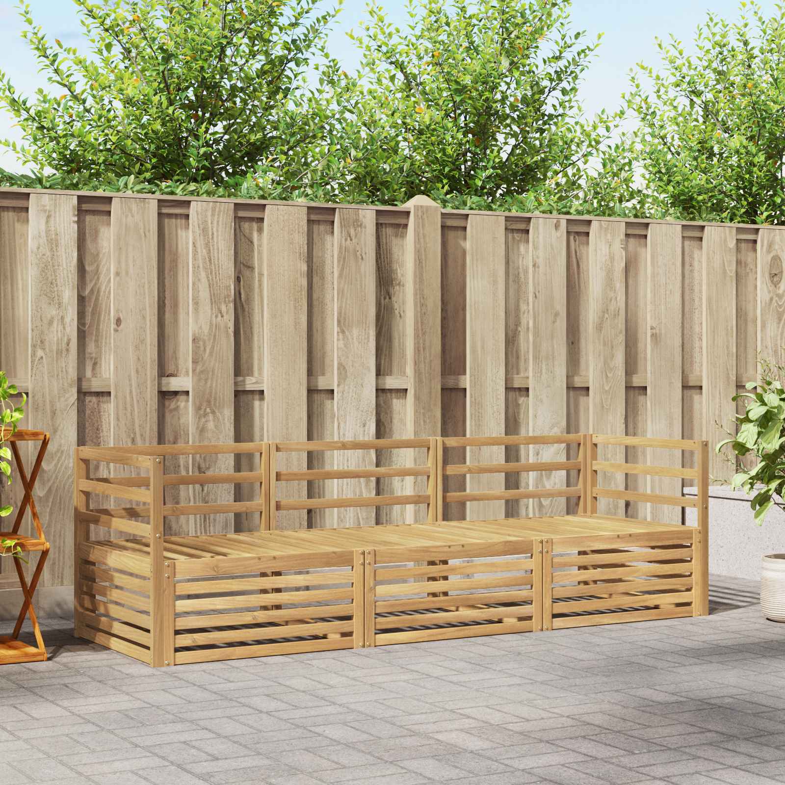 Conjunto de sofás de exterior 3 pcs Blanco