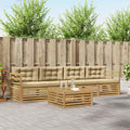 Conjunto de sofás de exterior con cojín 5 pcs y Beige