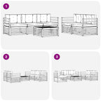 Conjunto de sofás de exterior 6 pcs Blanco y Crema