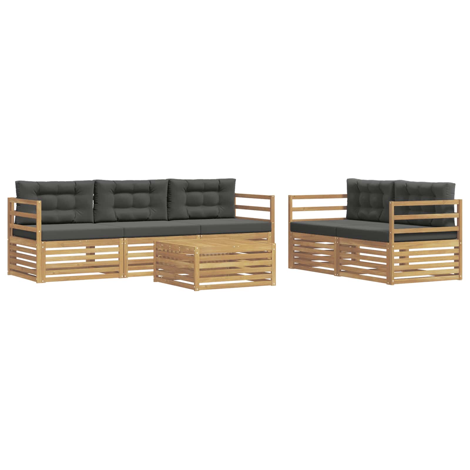 Conjunto de sofás de exterior 6 pcs Blanco y Antracita