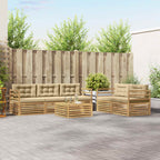 Conjunto de sofás de exterior 6 pcs y Beige