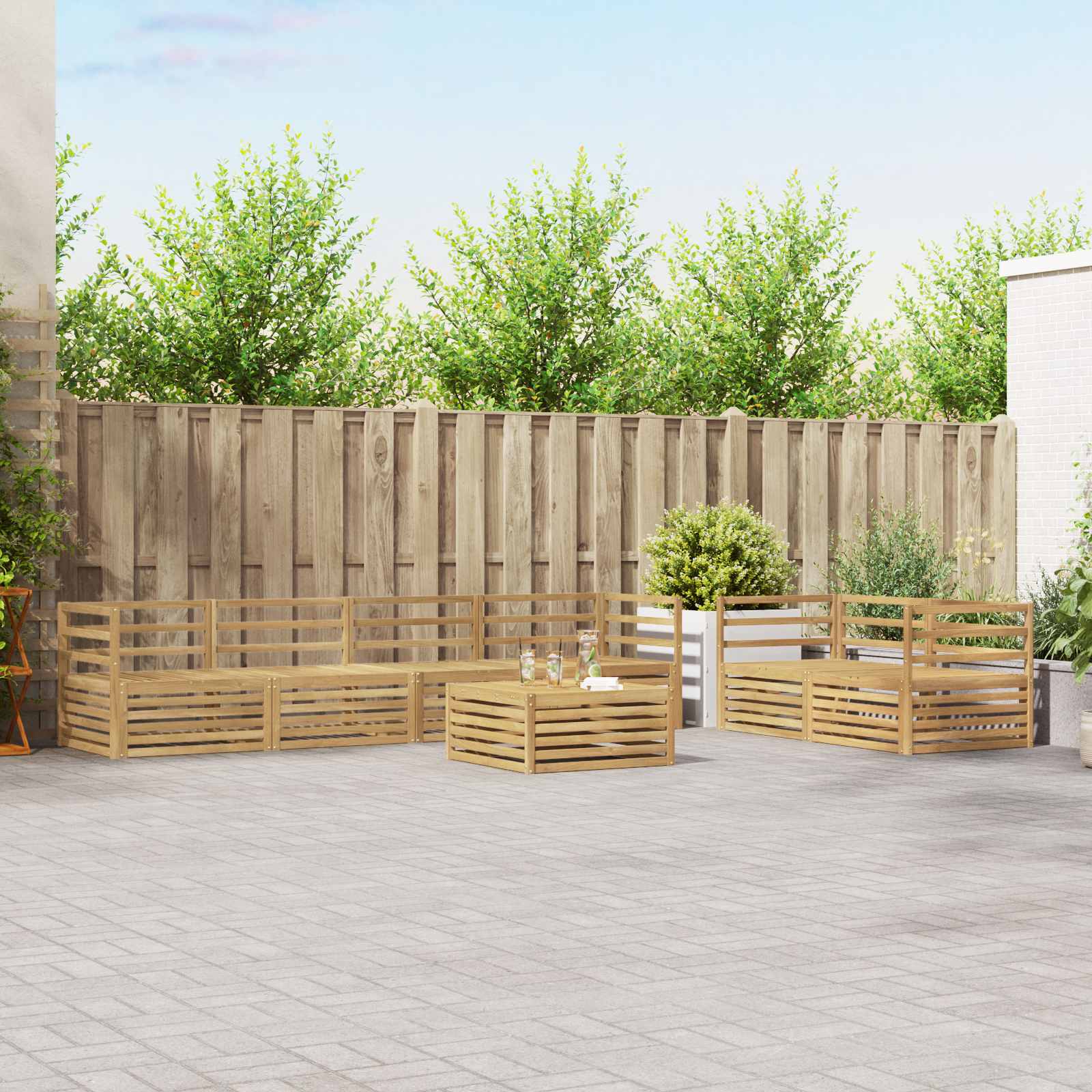 Conjunto de Sofás de Exterior 7 pçs Branco 79 x 79 x 37 cm