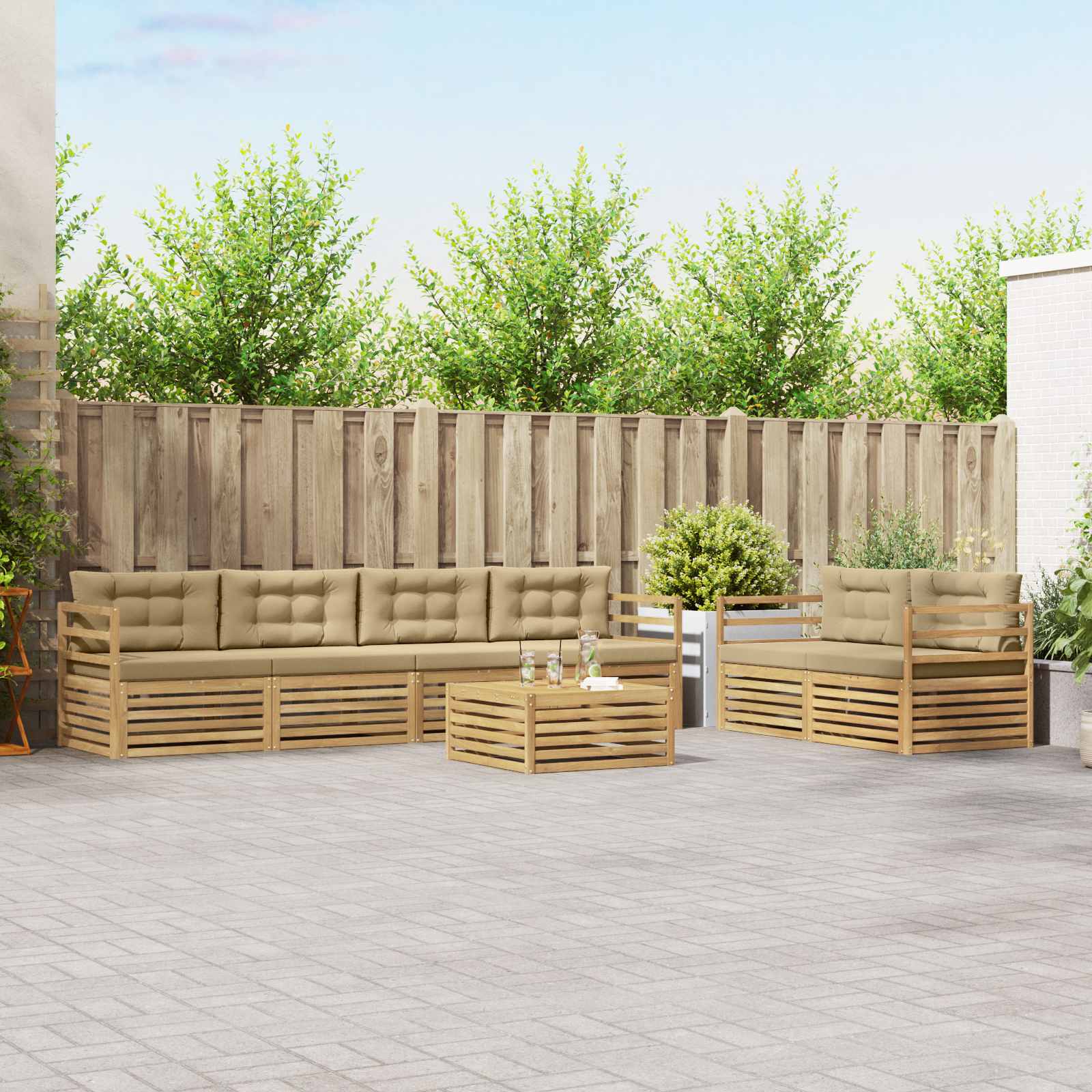 Conjunto de Sofás de Exterior 7 pçs Branco 79 x 79 x 37 cm