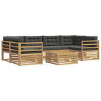 Conjunto de sofás de exterior 7 pcs Blanco y Antracita